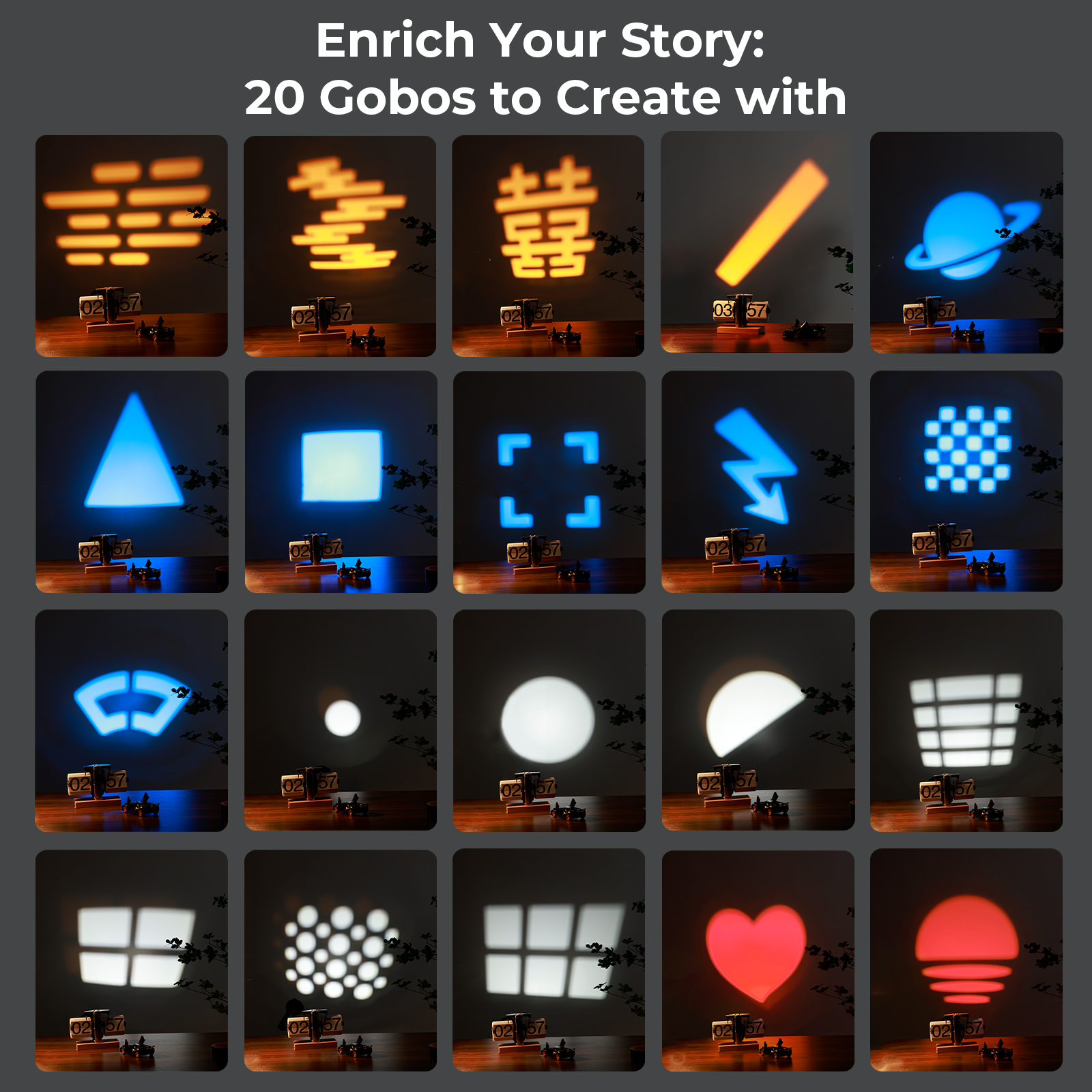 SMALLRIG FLASHLIGHT 4 COLORES RF 10C  + 20 PLACAS CON DISEÑO - Imagen 2