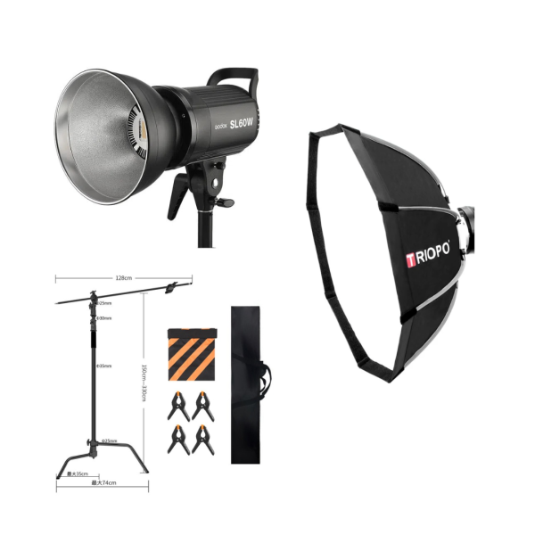 C-STAND + GODOX SL-60W + OCTAGONAL K2-90