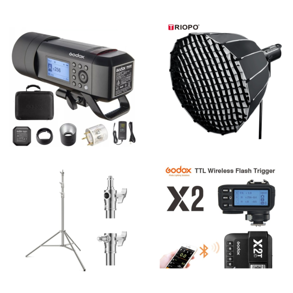 GODOX AD400 + PARABOLICO + ATRIL ACERO KF CONCEPT + X2T-N GODOX