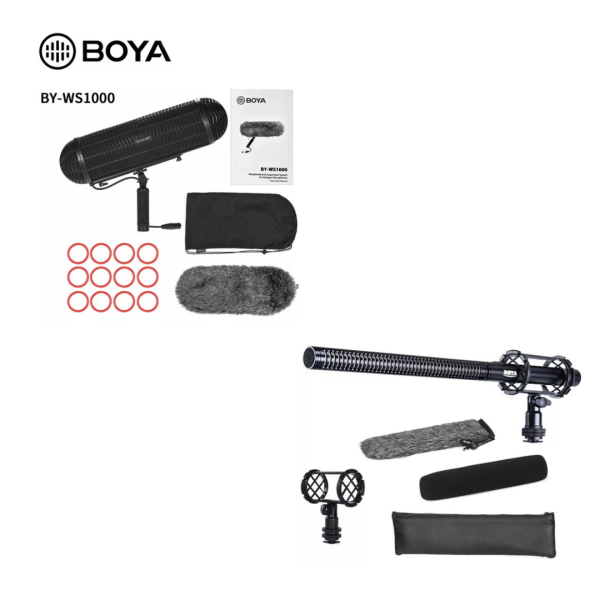 MICRÓFONO BOYA BY-BM6060L + SISTEMA DE SUSPENSION BY-WS1000